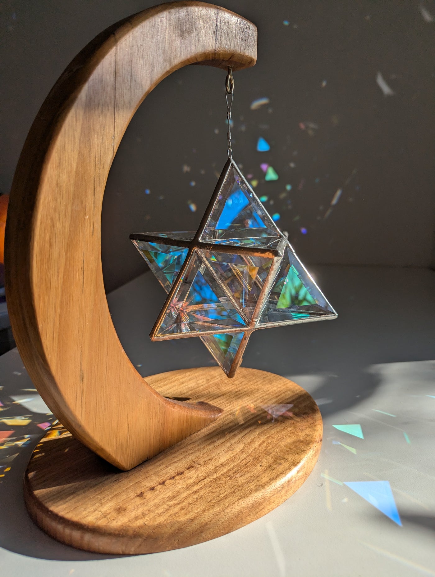 Dichroic Merkaba and Half Moon Stand Package - Free Shipping