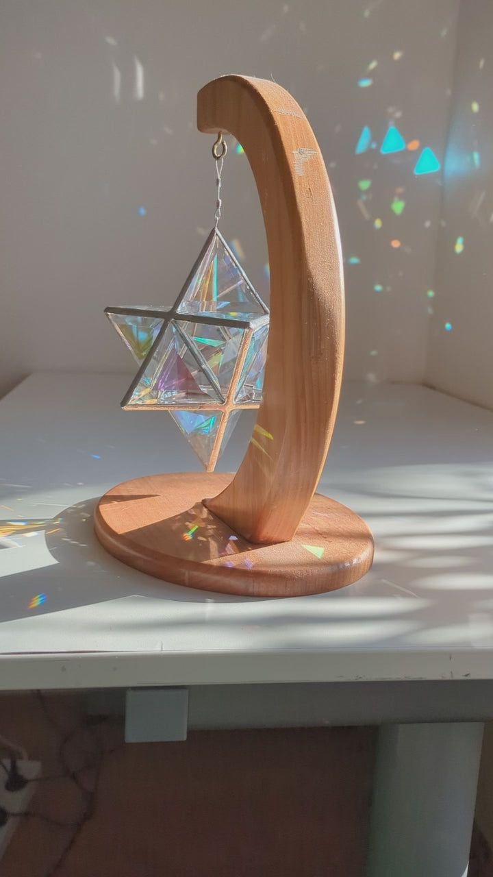 Dichroic Merkaba and Half Moon Stand Package - Free Shipping