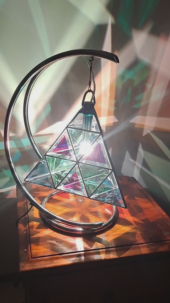 Orion Tetrahedron - Tri-Colour Geometric Glass Pendant Light