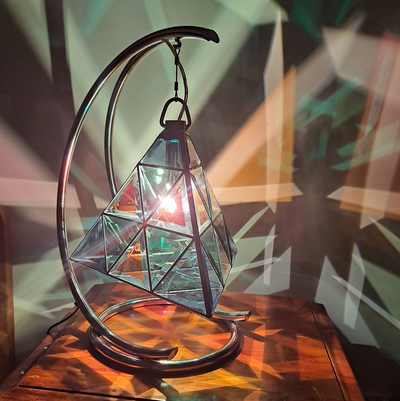 Orion Tetrahedron - Tri-Colour Geometric Glass Pendant Light